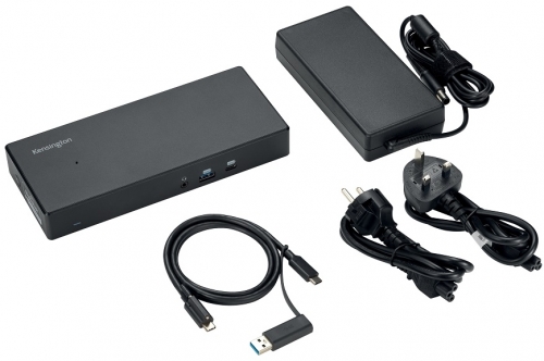 Docking Station Kensington SD4781P EQ, material partial reciclat, conexiune duala, 100W, negru